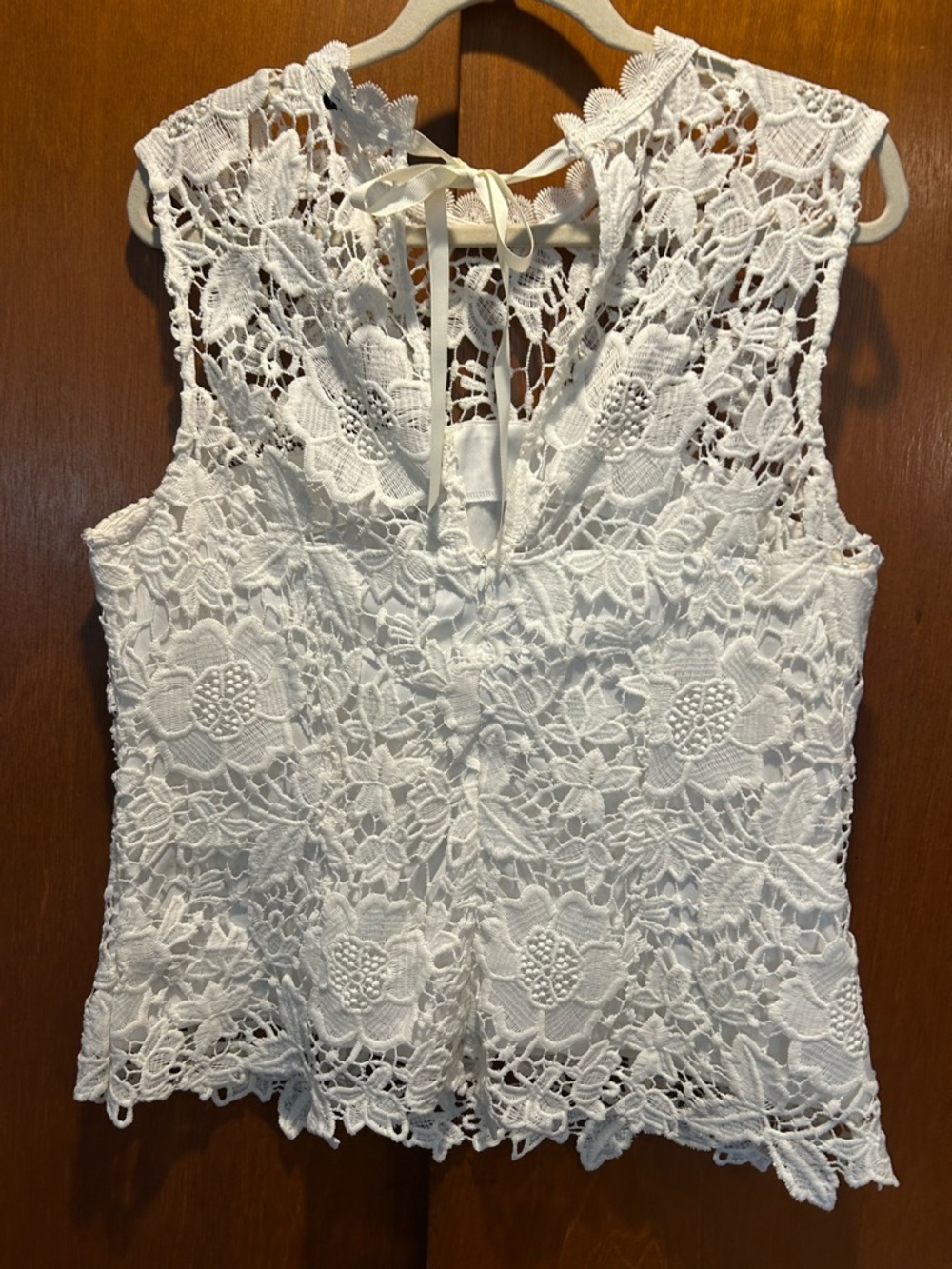 Nanette Lepore White Crochet Lace Sleeveless Camisole - Picture 2 of 4